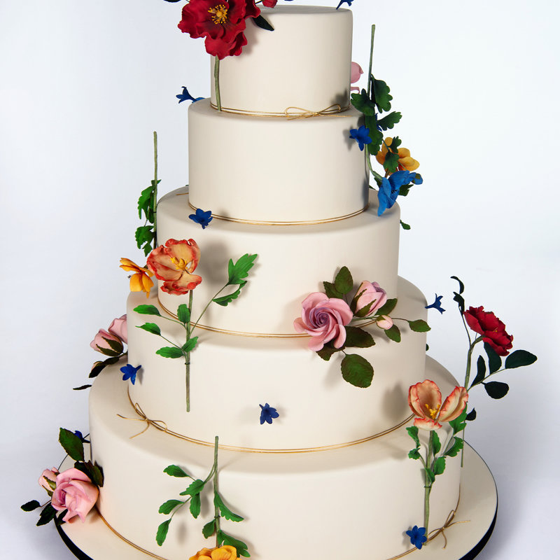 Свадебный торт с цветам 2064